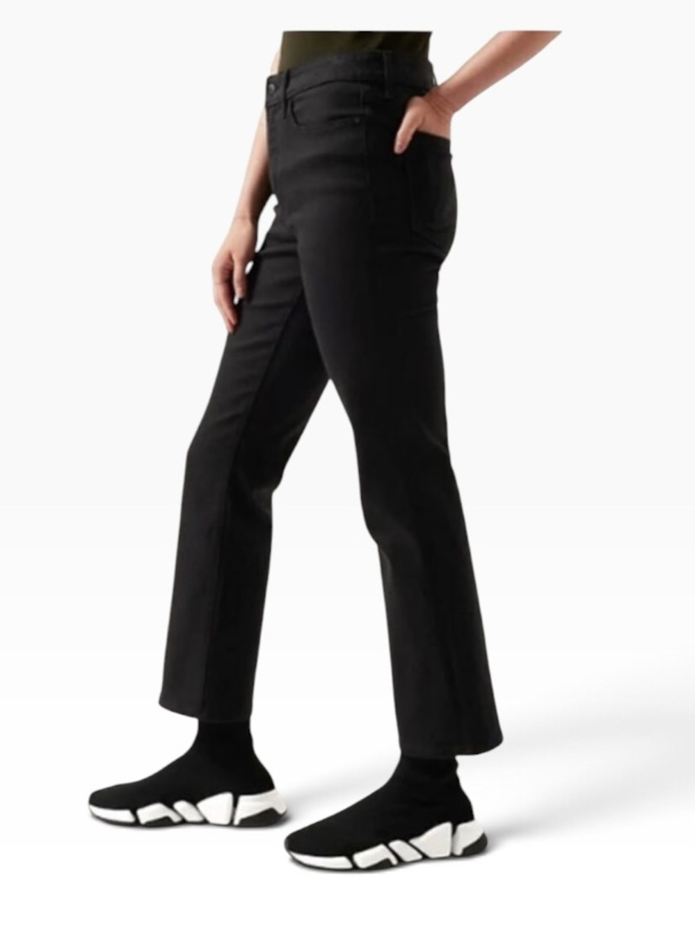 Athleta Flex Kick Flare Jean Black 16T Tall Sculptek Stretch Denim Jeans NWT
